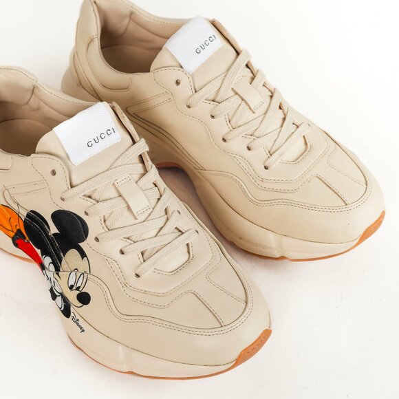 Gucci x Disney Rhyton Ivoire 'Mickey Mouse' Leather Sneakers - Picture 6 of 12